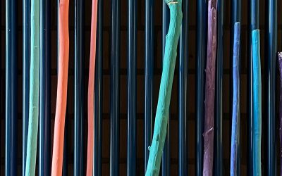 Installation der farbigen Äste